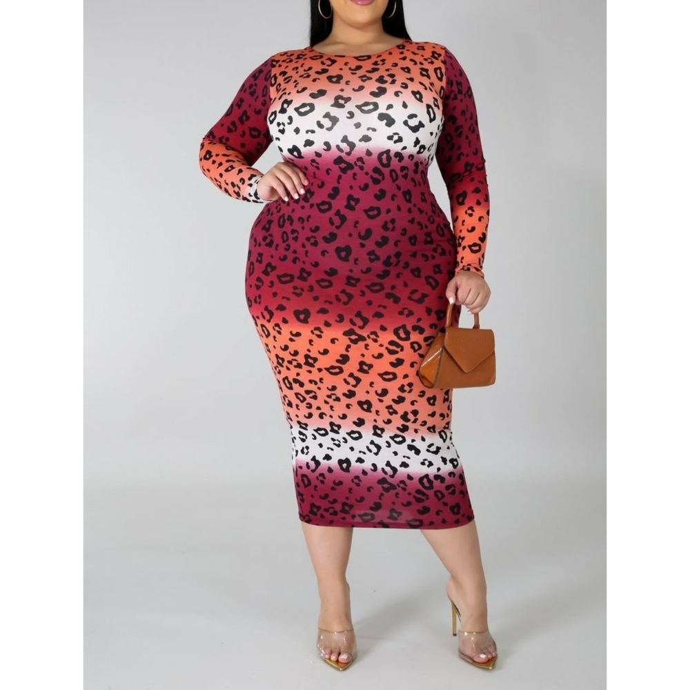 Animal print midi dress - Picture 2 of 3